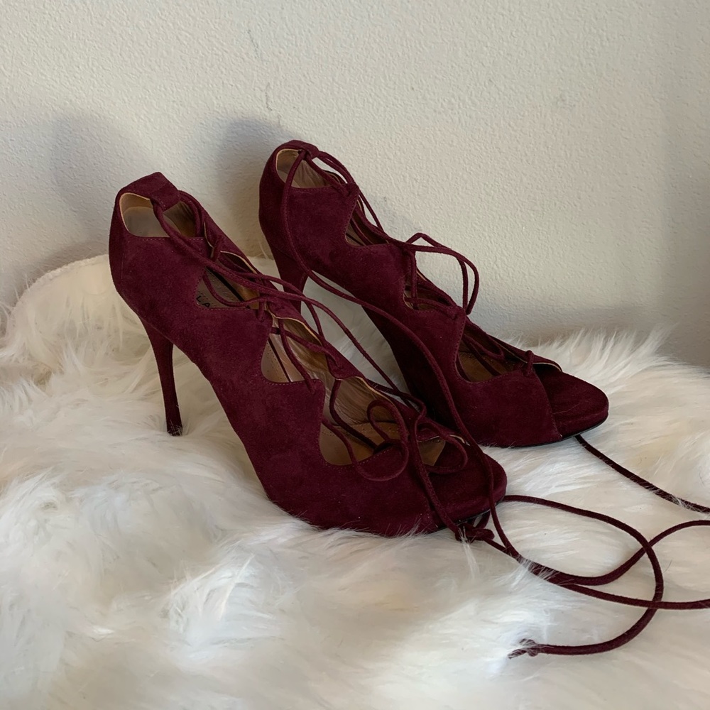 Alaia suede sandals purple size 38